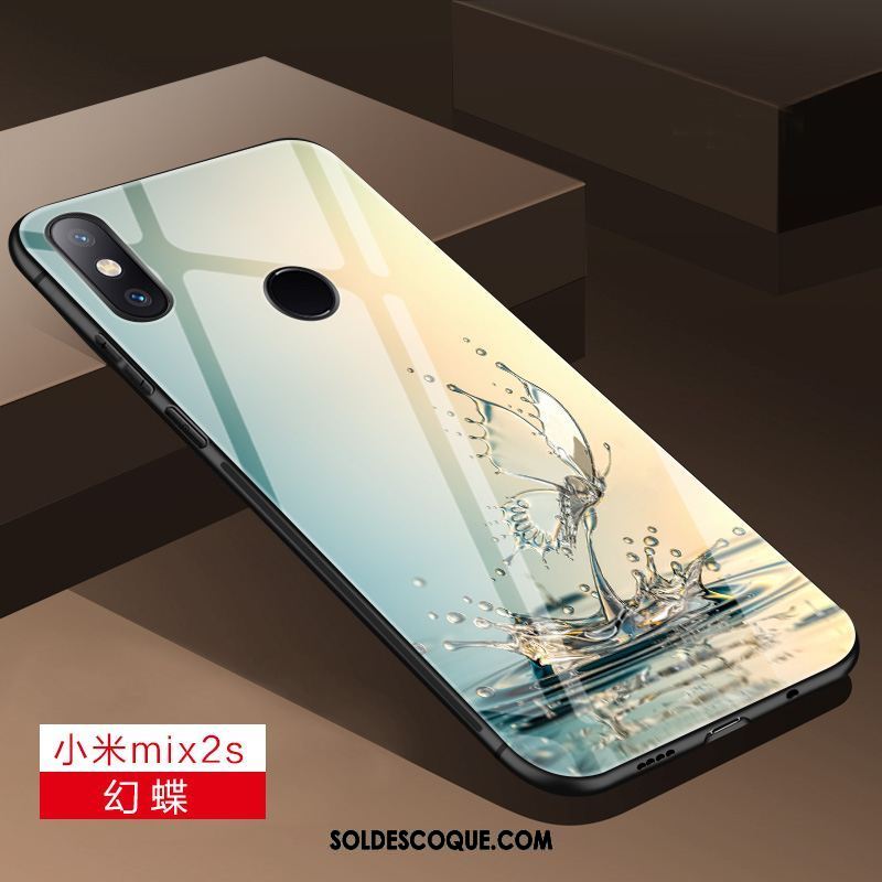 Coque Xiaomi Mi Mix 2s Personnalité Verre Net Rouge Petit Téléphone Portable Soldes