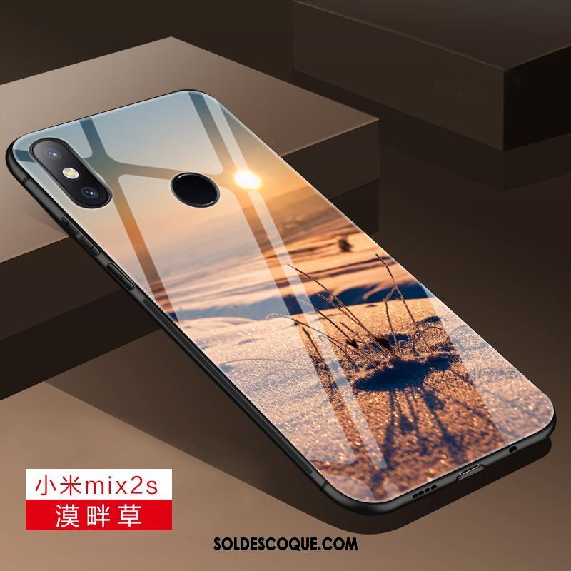 Coque Xiaomi Mi Mix 2s Personnalité Verre Net Rouge Petit Téléphone Portable Soldes