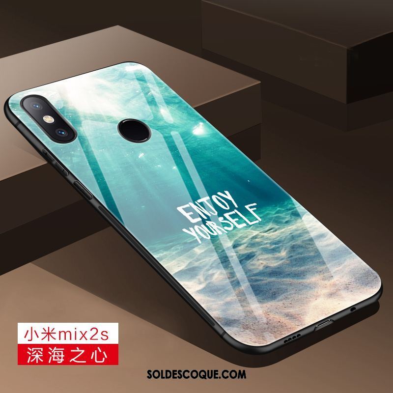 Coque Xiaomi Mi Mix 2s Personnalité Verre Net Rouge Petit Téléphone Portable Soldes