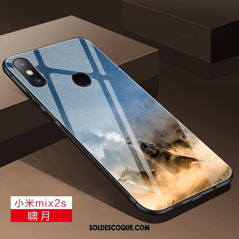 Coque Xiaomi Mi Mix 2s Personnalité Verre Net Rouge Petit Téléphone Portable Soldes