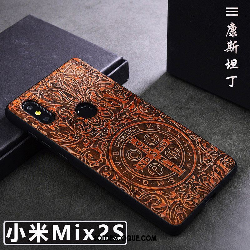 Coque Xiaomi Mi Mix 2s Simple Protection Incassable Téléphone Portable Bois Massif En Vente