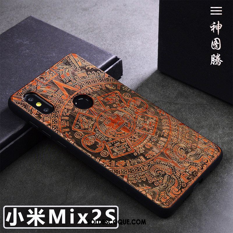 Coque Xiaomi Mi Mix 2s Simple Protection Incassable Téléphone Portable Bois Massif En Vente