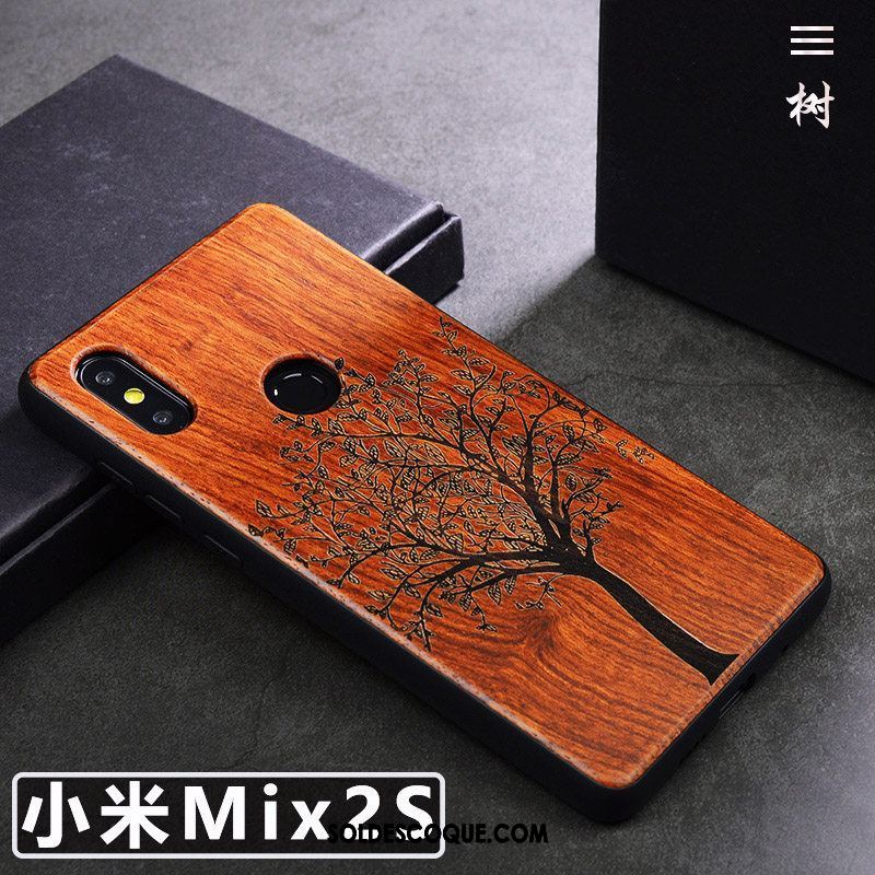 Coque Xiaomi Mi Mix 2s Simple Protection Incassable Téléphone Portable Bois Massif En Vente