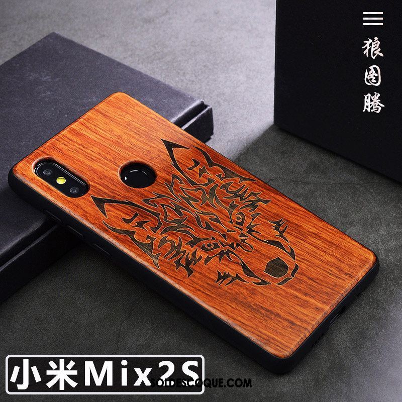 Coque Xiaomi Mi Mix 2s Simple Protection Incassable Téléphone Portable Bois Massif En Vente