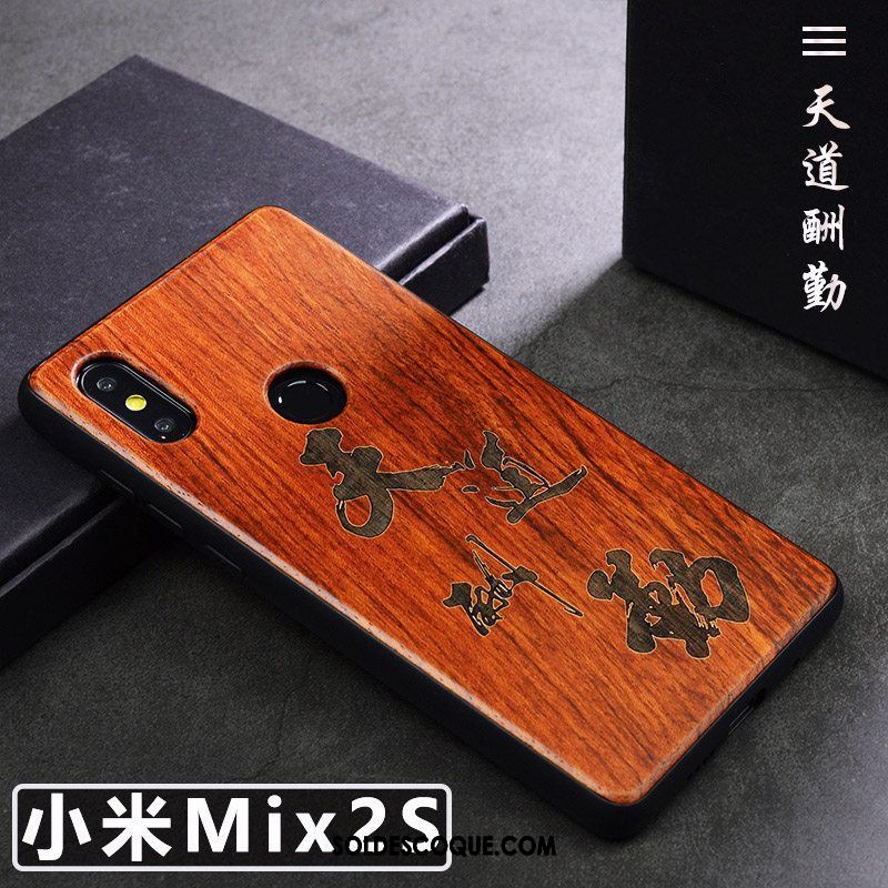 Coque Xiaomi Mi Mix 2s Simple Protection Incassable Téléphone Portable Bois Massif En Vente