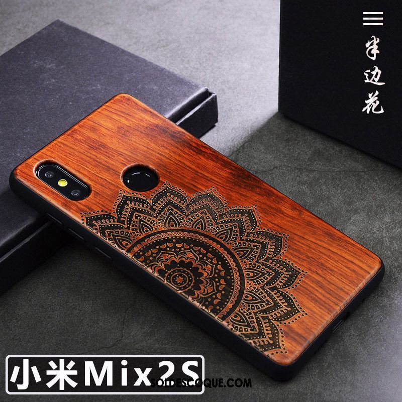 Coque Xiaomi Mi Mix 2s Simple Protection Incassable Téléphone Portable Bois Massif En Vente