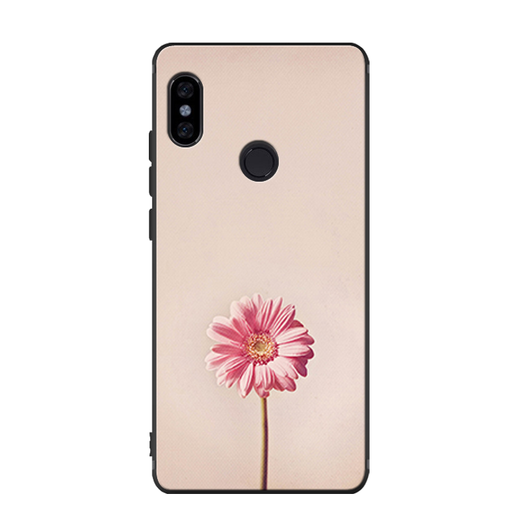 Coque Xiaomi Mi Mix 2s Simple Étui Rose Petit Noir Pas Cher