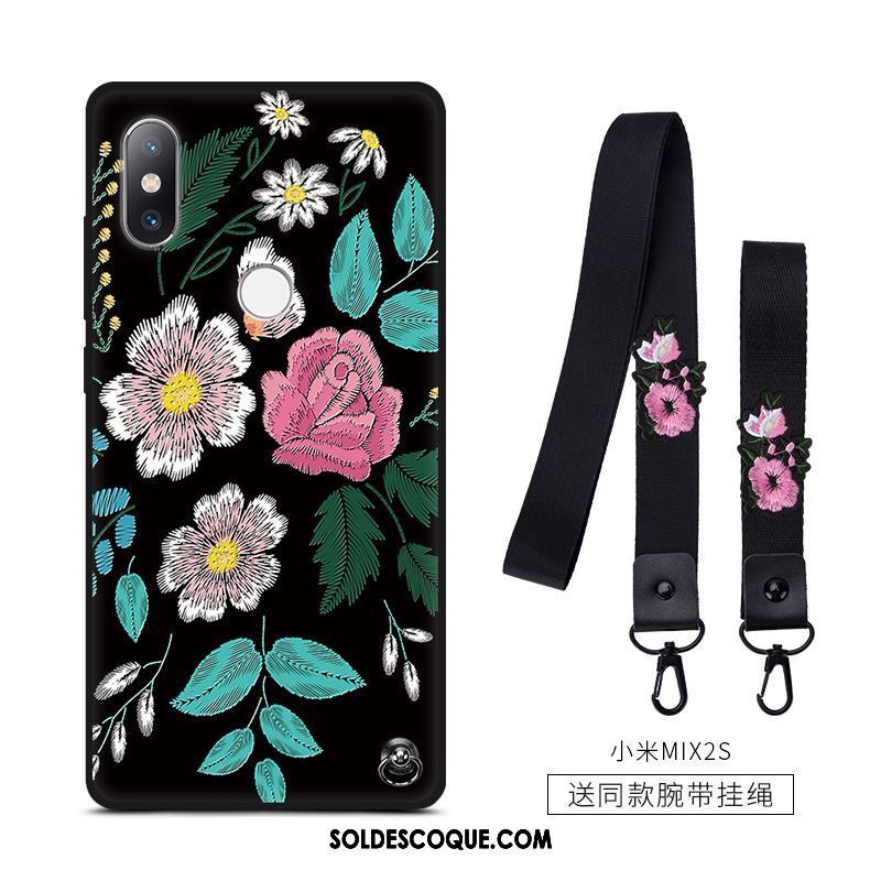 Coque Xiaomi Mi Mix 2s Téléphone Portable Incassable Fleur Fluide Doux Rouge Soldes