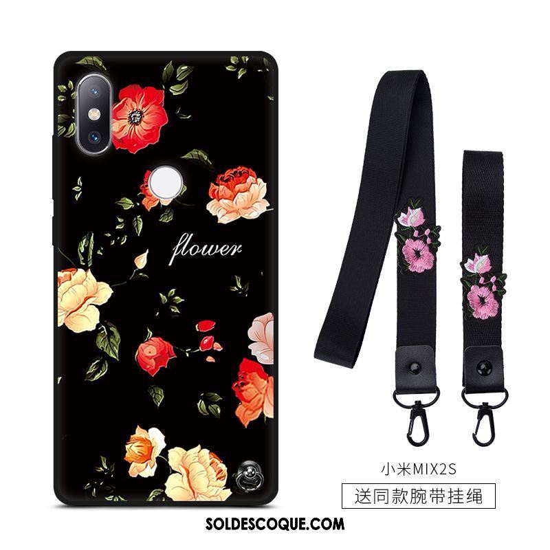 Coque Xiaomi Mi Mix 2s Téléphone Portable Incassable Fleur Fluide Doux Rouge Soldes