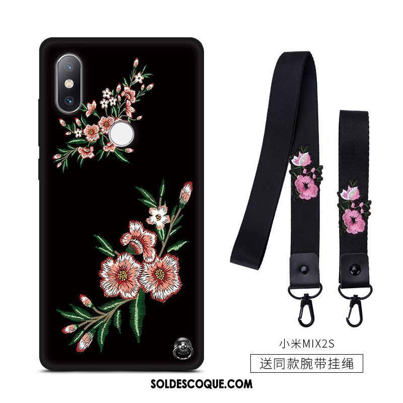 Coque Xiaomi Mi Mix 2s Téléphone Portable Incassable Fleur Fluide Doux Rouge Soldes