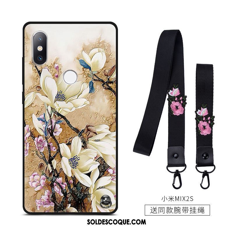 Coque Xiaomi Mi Mix 2s Téléphone Portable Incassable Fleur Fluide Doux Rouge Soldes