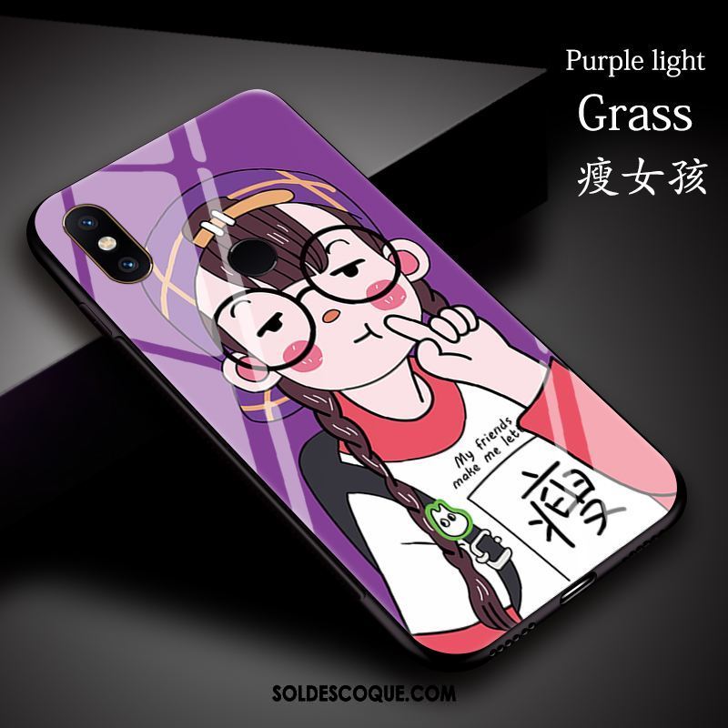 Coque Xiaomi Mi Mix 2s Violet Créatif Art Amoureux Dessin Animé Pas Cher