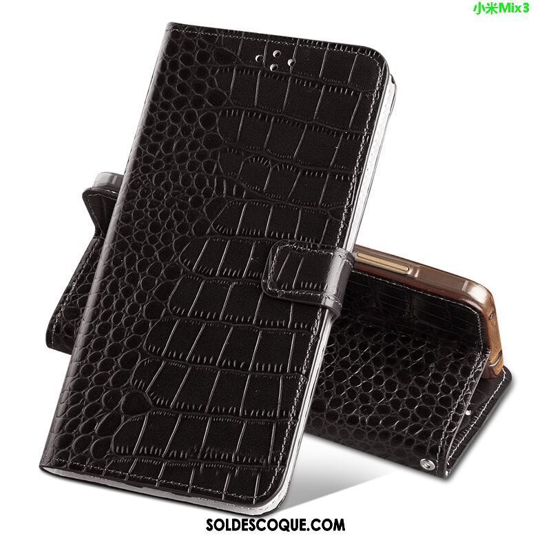 Coque Xiaomi Mi Mix 3 Boucle Magnétique Crocodile Petit Protection Rouge Housse Soldes