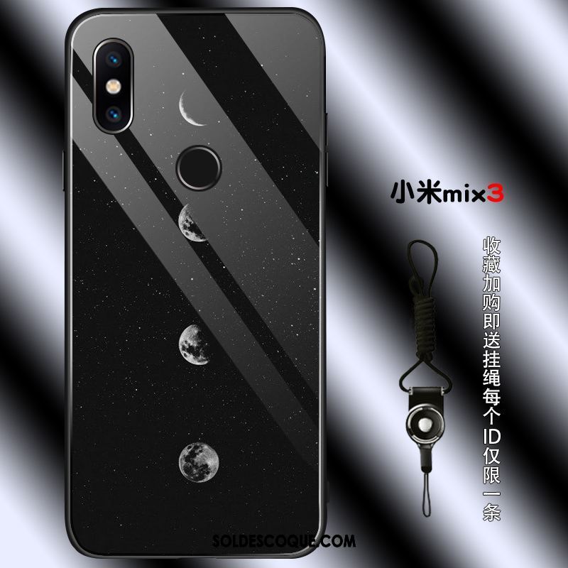 Coque Xiaomi Mi Mix 3 Fluide Doux Net Rouge Personnalité Verre Ciel Étoilé Soldes