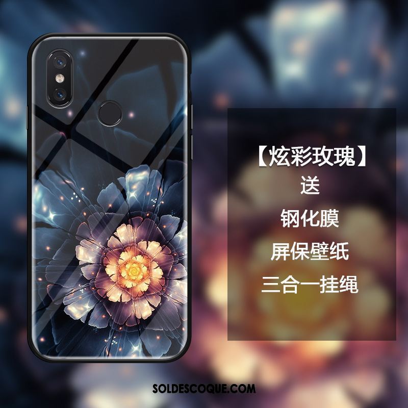 Coque Xiaomi Mi Mix 3 Noir Silicone Verre Étui Petit Pas Cher