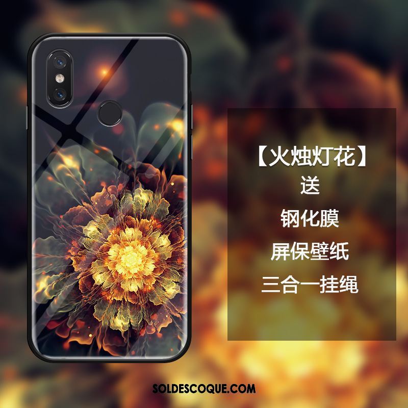 Coque Xiaomi Mi Mix 3 Noir Silicone Verre Étui Petit Pas Cher