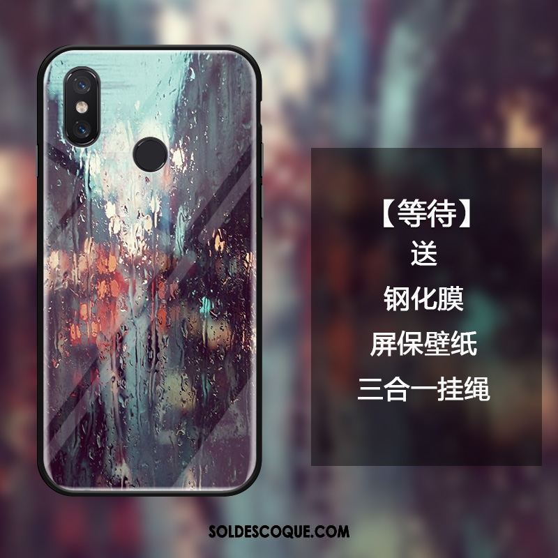 Coque Xiaomi Mi Mix 3 Noir Silicone Verre Étui Petit Pas Cher