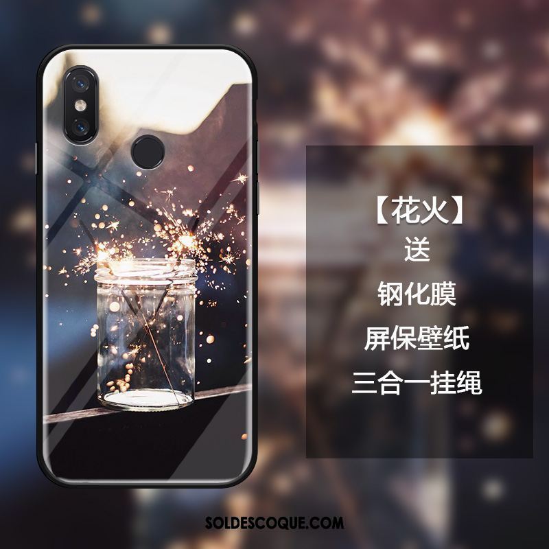 Coque Xiaomi Mi Mix 3 Noir Silicone Verre Étui Petit Pas Cher