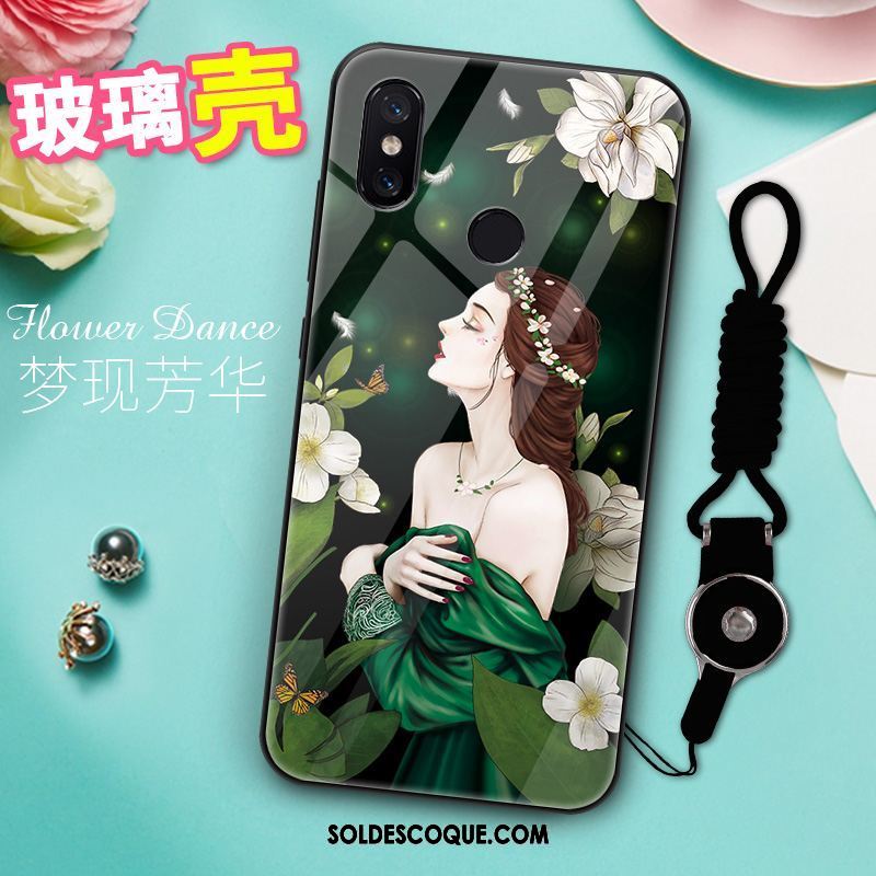 Coque Xiaomi Mi Mix 3 Vert Silicone Étui Petit Modèle Fleurie Housse Soldes