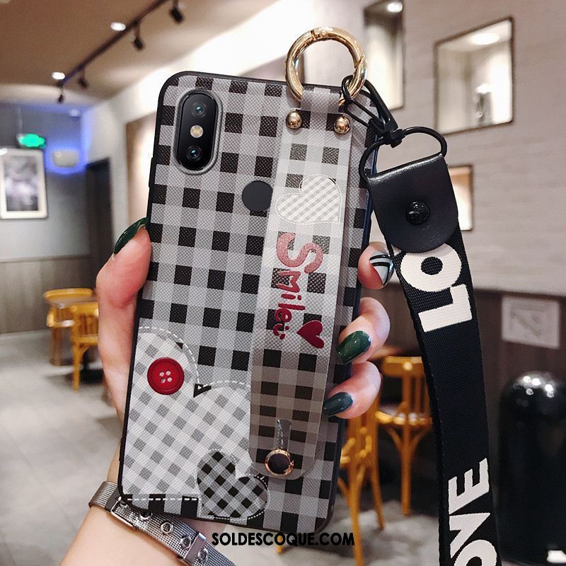 Coque Xiaomi Mi Mix 3 Vérifier Carreaux Coque En Silicone Incassable Téléphone Portable Blanc Soldes