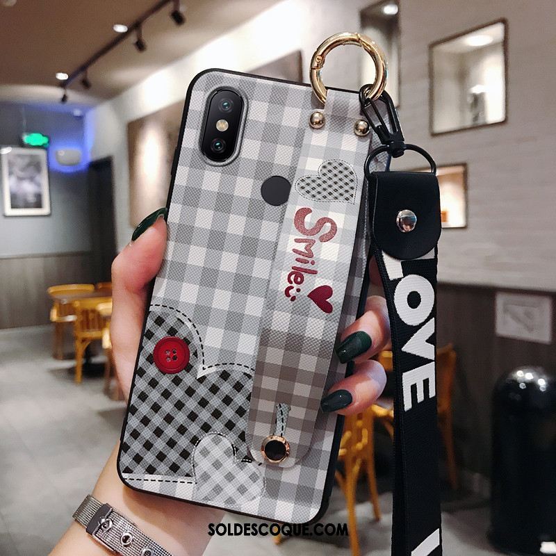 Coque Xiaomi Mi Mix 3 Vérifier Carreaux Coque En Silicone Incassable Téléphone Portable Blanc Soldes