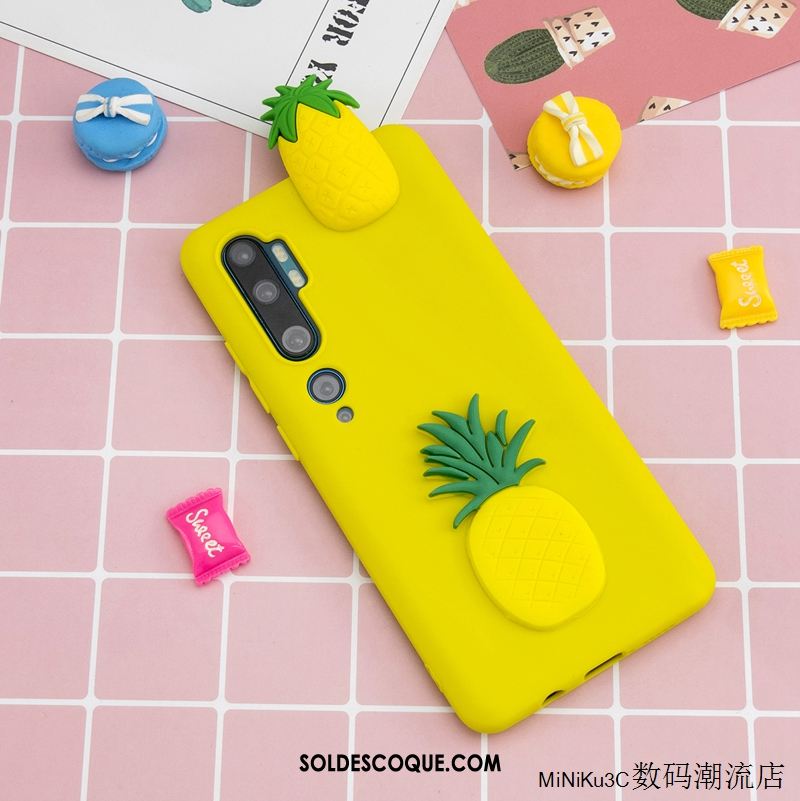 Coque Xiaomi Mi Note 10 Fluide Doux Petit Rose Dessin Animé Téléphone Portable Soldes
