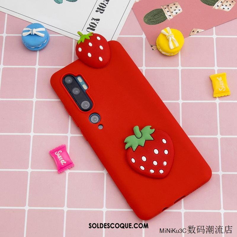 Coque Xiaomi Mi Note 10 Fluide Doux Petit Rose Dessin Animé Téléphone Portable Soldes
