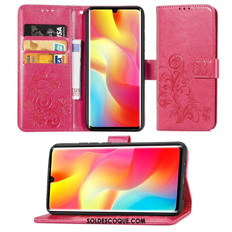 Coque Xiaomi Mi Note 10 Lite Clamshell Chanceux Étui En Cuir Petit Téléphone Portable Pas Cher