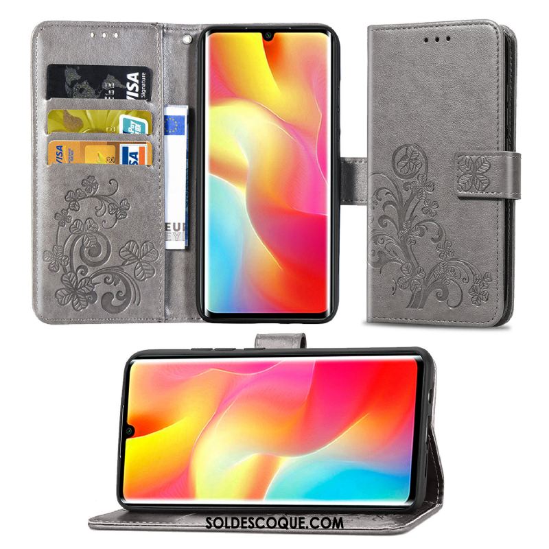 Coque Xiaomi Mi Note 10 Lite Clamshell Chanceux Étui En Cuir Petit Téléphone Portable Pas Cher