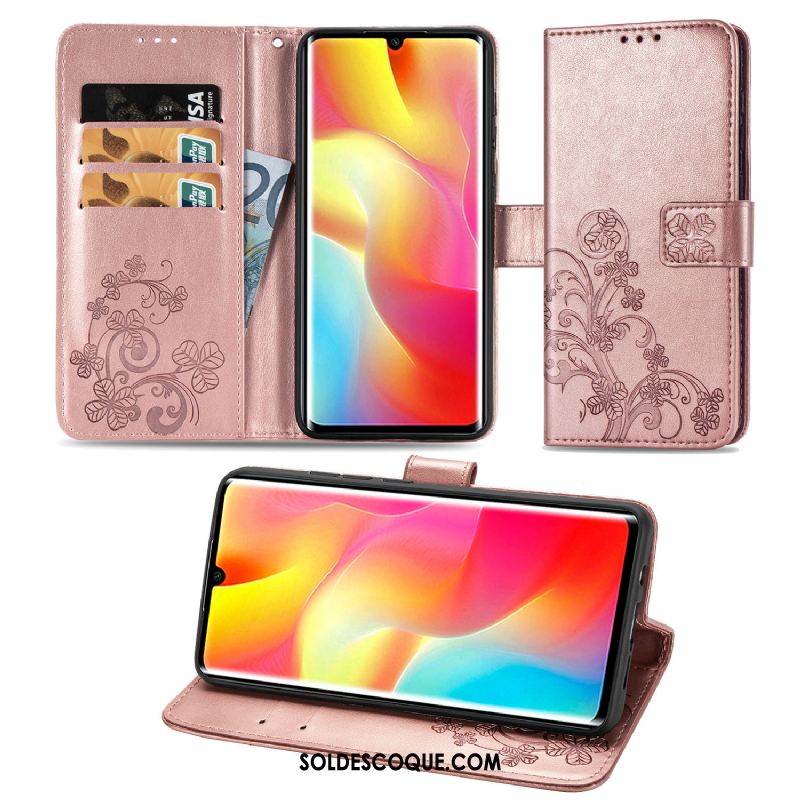 Coque Xiaomi Mi Note 10 Lite Clamshell Chanceux Étui En Cuir Petit Téléphone Portable Pas Cher