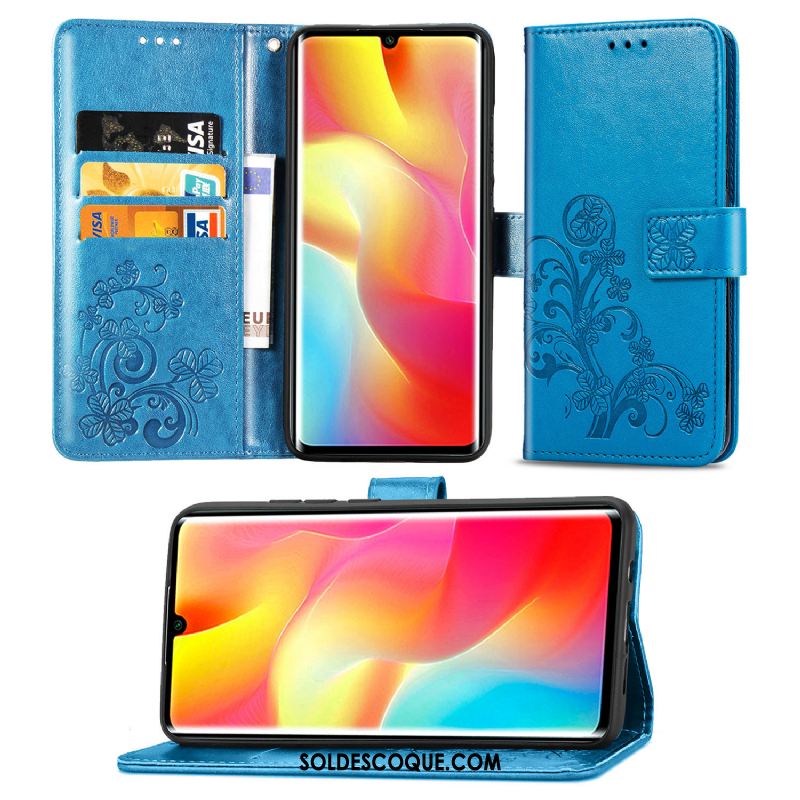 Coque Xiaomi Mi Note 10 Lite Clamshell Chanceux Étui En Cuir Petit Téléphone Portable Pas Cher