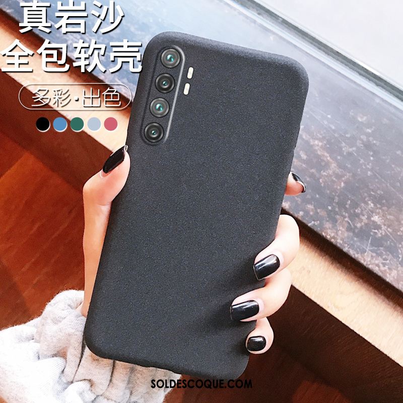 Coque Xiaomi Mi Note 10 Lite Téléphone Portable Gris Délavé En Daim Fluide Doux Étui En Ligne