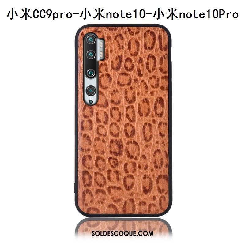 Coque Xiaomi Mi Note 10 Petit Couvercle Arrière Rouge Cuir Tout Compris Soldes