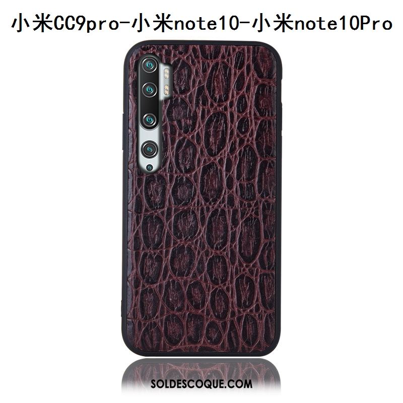 Coque Xiaomi Mi Note 10 Petit Couvercle Arrière Rouge Cuir Tout Compris Soldes