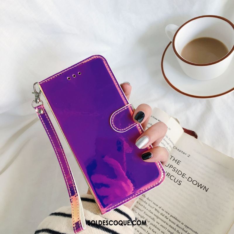 Coque Xiaomi Mi Note 10 Petit Plier Portefeuille Miroir Dégradé Pas Cher