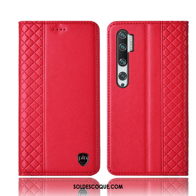 Coque Xiaomi Mi Note 10 Plaid Étui Tout Compris Jaune Téléphone Portable En Vente