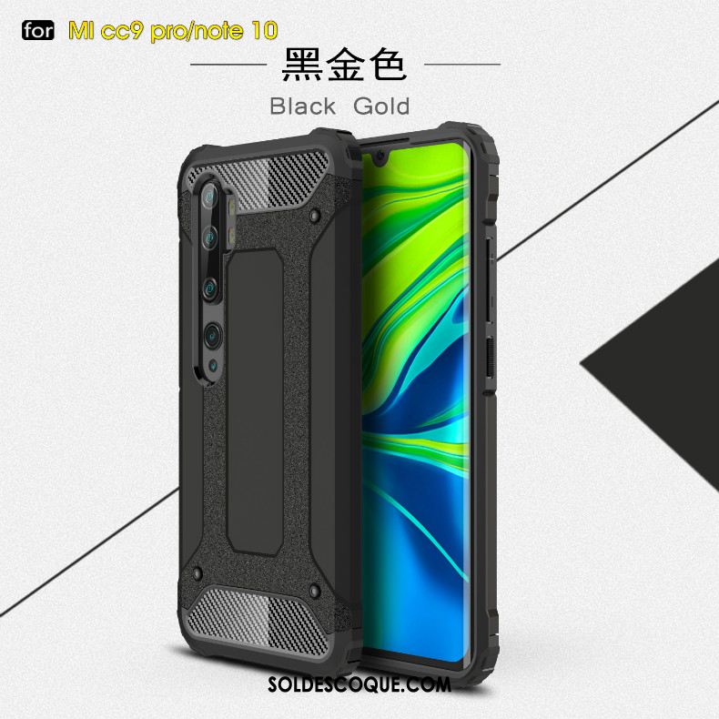 Coque Xiaomi Mi Note 10 Trois Défenses Épais Luxe Support Anneau Housse En Vente