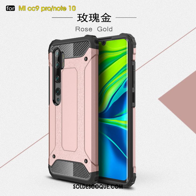 Coque Xiaomi Mi Note 10 Trois Défenses Épais Luxe Support Anneau Housse En Vente