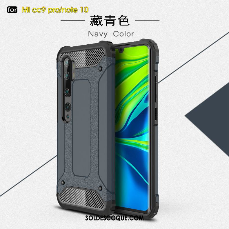 Coque Xiaomi Mi Note 10 Trois Défenses Épais Luxe Support Anneau Housse En Vente