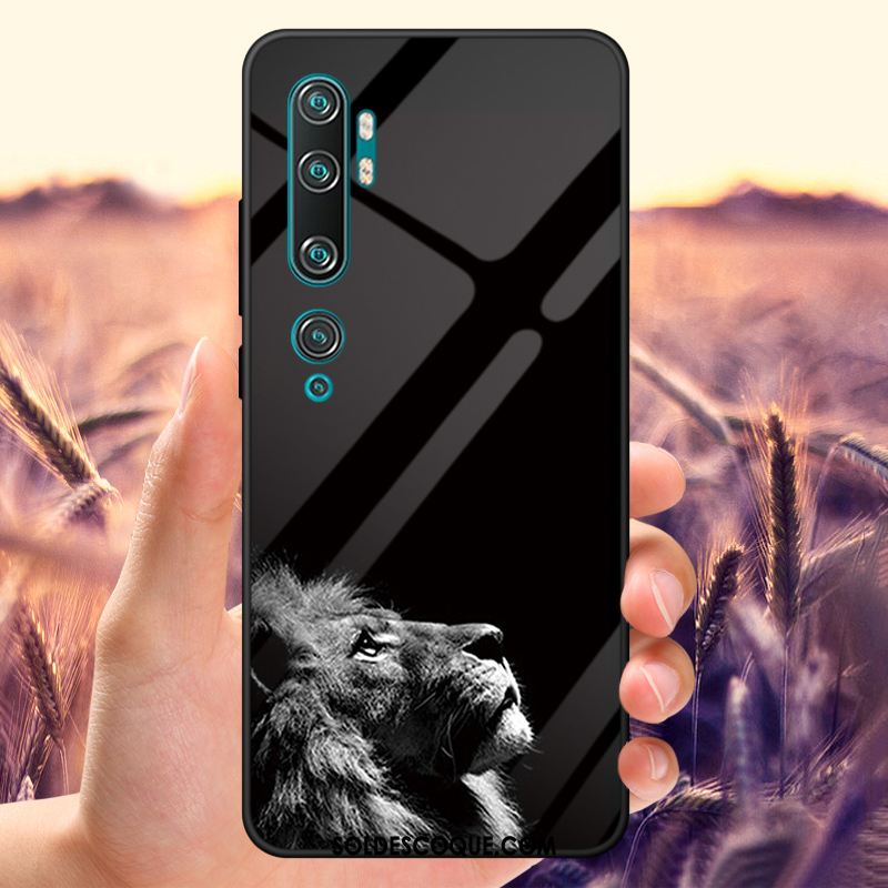 Coque Xiaomi Mi Note 10 Téléphone Portable Dessin Animé Bleu Marin Verre Trempé Marque De Tendance En Ligne