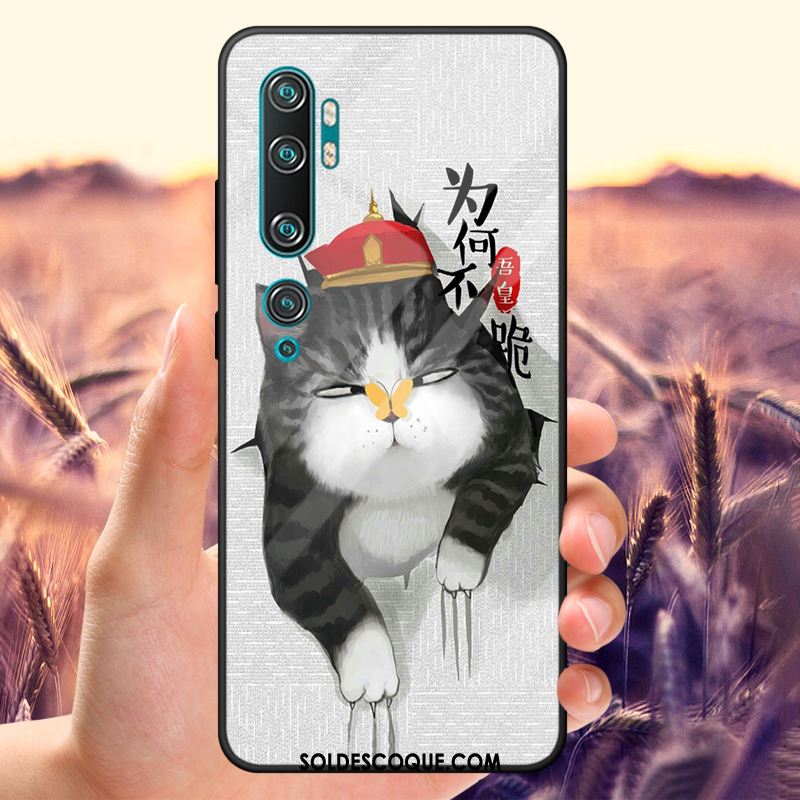 Coque Xiaomi Mi Note 10 Téléphone Portable Dessin Animé Bleu Marin Verre Trempé Marque De Tendance En Ligne