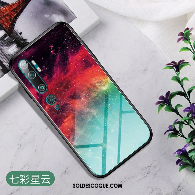 Coque Xiaomi Mi Note 10 Verre Tempérer Net Rouge Téléphone Portable Incassable En Ligne