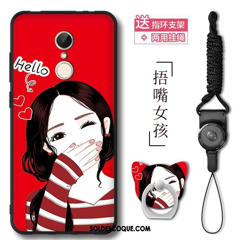 Coque Xiaomi Redmi 5 Fluide Doux Petit Protection Anneau Rouge Soldes