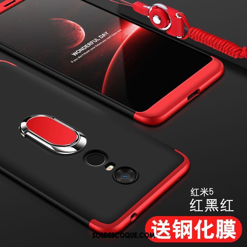 Coque Xiaomi Redmi 5 Incassable Pu Téléphone Portable Délavé En Daim Simple Soldes