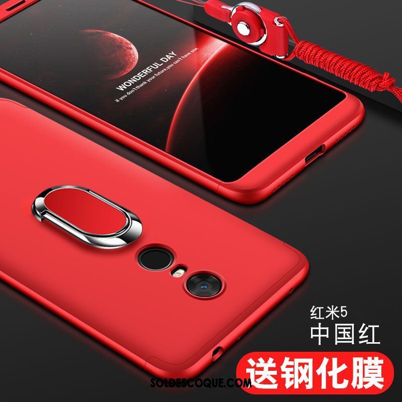 Coque Xiaomi Redmi 5 Incassable Pu Téléphone Portable Délavé En Daim Simple Soldes
