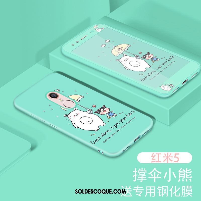 Coque Xiaomi Redmi 5 Incassable Tempérer Protection Rose Membrane Pas Cher