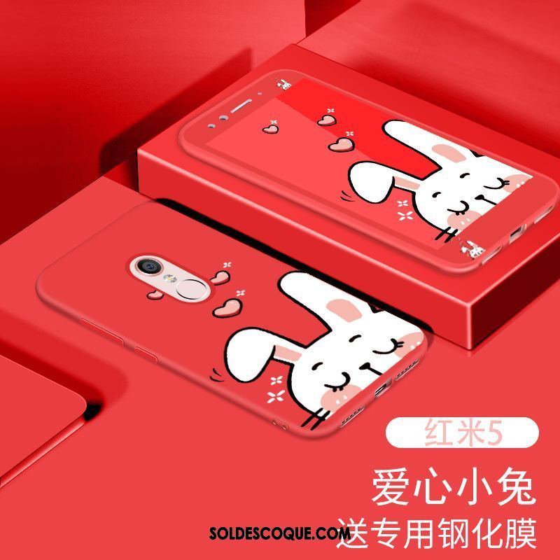 Coque Xiaomi Redmi 5 Incassable Tempérer Protection Rose Membrane Pas Cher