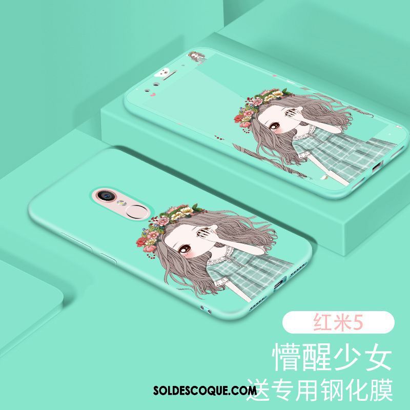 Coque Xiaomi Redmi 5 Incassable Tempérer Protection Rose Membrane Pas Cher