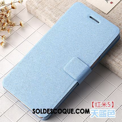 Coque Xiaomi Redmi 5 Nouveau Étui Incassable Étui En Cuir Bleu Soldes