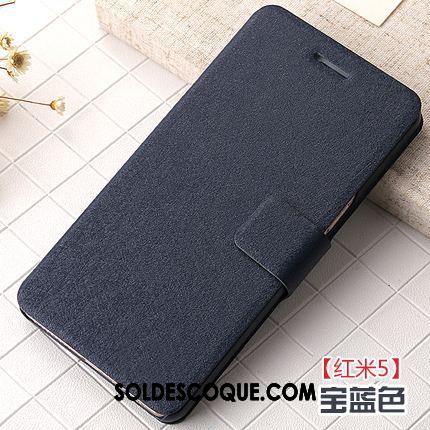 Coque Xiaomi Redmi 5 Nouveau Étui Incassable Étui En Cuir Bleu Soldes